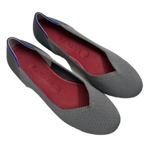 Rothy’s Round Toe Ballet Flats Grey 9.5 Stretch Knit Washable